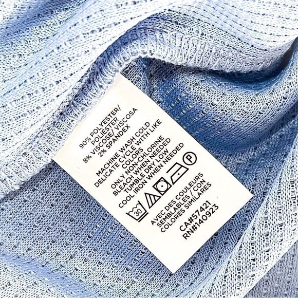 🍋 LOFT Outlet • Women’s Blue Knit Drawstring Hem Sweater w/Bishop Sleeves Sz M - Picture 5 of 8